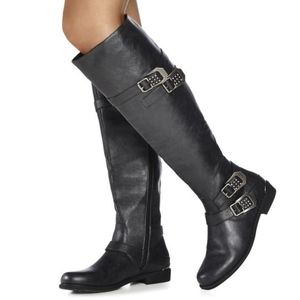 Just Fab Fall 7.5 Faux Leather Knee High Boots